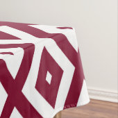 ブルゴーニュと白のダイヤモンドパターン テーブルクロス (インサイチュ)