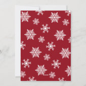 ブルゴーニュと白の雪片フォトクリスマス シーズンカード (裏面)