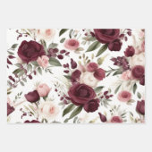 ブルゴーニュと白結婚の包装紙 ラッピングペーパーシート (正面2)