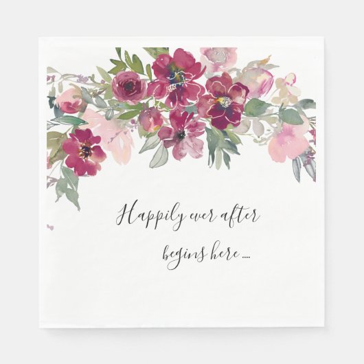 ブルゴーニュと赤面と引用文結婚の スタンダードランチョンナプキン (正面)