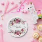 ブルゴーニュと赤面と引用文結婚の ペーパープレート (パーティー)