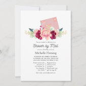 ブルゴーニュと赤面のベビー又はブライダルシャワー（郵便） 招待状 (正面)