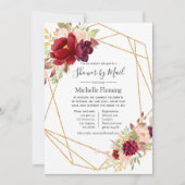 ブルゴーニュと赤面のベビー又はブライダルシャワー(郵便) 招待状 (正面)