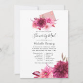 ブルゴーニュと赤面のベビー又はブライダルシャワー(郵便) 招待状 (正面)