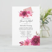 ブルゴーニュと赤面のベビー又はブライダルシャワー(郵便) 招待状 (スタンド正面)