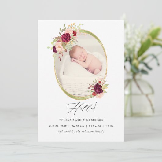 ブルゴーニュと赤面の幾何学的な誕生の発表 案内状 (スタンド正面)