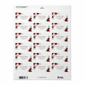 ブルゴーニュと赤面の水の色のバラ結婚のアドレス ラベル (フルシート)