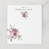 ブルゴーニュと赤面の水彩バラ プレイスカード (外部開封)