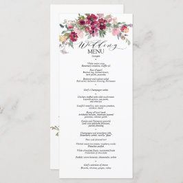 ブルゴーニュと赤面の水彩バラ メニュー