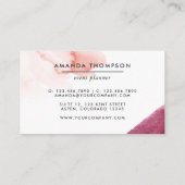 ブルゴーニュと赤面の水彩幾何学模様 名刺 (裏面)