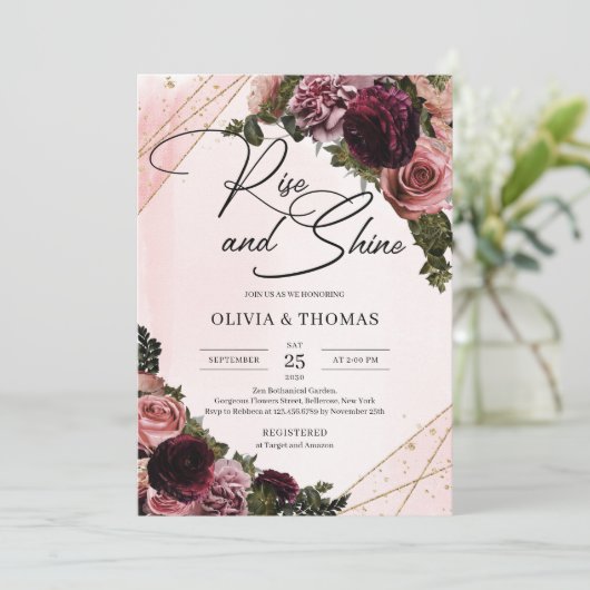 ブルゴーニュと赤面の金ゴールドフレームの上昇と輝き 招待状 (スタンド正面)