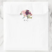 ブルゴーニュと赤面ウォーター色フローラ ラウンドシール (バッグ)