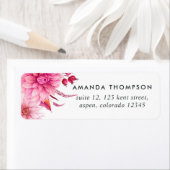 ブルゴーニュと赤面ウォーター色フローラ ラベル (インサイチュ)