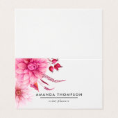 ブルゴーニュと赤面ウォーター色フローラ 名刺 (外部フラット)