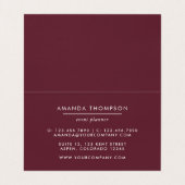 ブルゴーニュと赤面ウォーター色フローラ 名刺 (内部フラット)