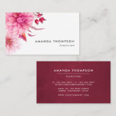 ブルゴーニュと赤面ウォーター色フローラ 名刺 (正面/裏面)