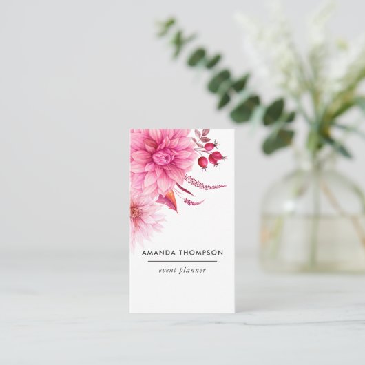 ブルゴーニュと赤面ウォーター色フローラ 名刺 (スタンド正面)