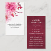 ブルゴーニュと赤面ウォーター色フローラ 名刺 (正面/裏面)