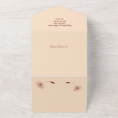 ブルゴーニュと赤面ダンデリオンミニマルシー結婚ズ オールインワン招待状 (外側)