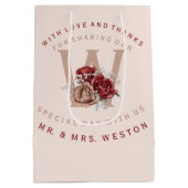 ブルゴーニュと赤面バラありがとう ミディアムペーパーバッグ (裏面)