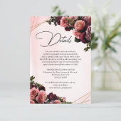 ブルゴーニュと赤面バラ花フェイク金ゴールド枠 エンクロージャーカード (スタンド正面)