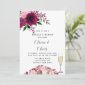 ブルゴーニュと赤面ピンクピーニーブランチとバブリー 招待状 (スタンド正面)