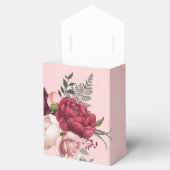 ブルゴーニュと赤面ピンクフローラブーケ結婚ス フェイバーボックス (オープン)