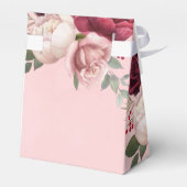 ブルゴーニュと赤面ピンクフローラブーケ結婚ス フェイバーボックス (裏面サイド)