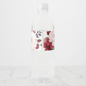 ブルゴーニュと赤面ピンクフローラ水瓶ラベル ペットボトルラベル (裏面)