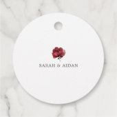 ブルゴーニュと赤面ピンク結婚フローラありがとう フェイバータグ (裏面)