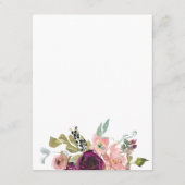 ブルゴーニュと赤面ピンク結婚フローラ詳細 エンクロージャーカード (裏面)