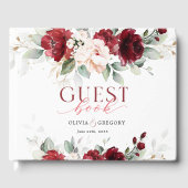 ブルゴーニュと赤面ピンク結婚フローラ ゲストブック (正面)