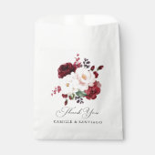 ブルゴーニュと赤面ピンク結婚フローラ フェイバーバッグ (正面)