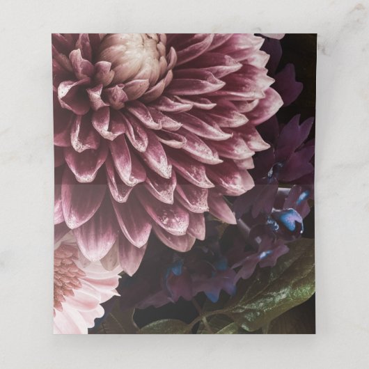 ブルゴーニュと赤面ピンク結婚フローラ プレイスカード (内部開封)