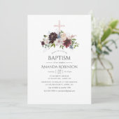 ブルゴーニュと赤面フローラバプテスマまたは《キリスト教》洗礼式や命名式 招待状 (スタンド正面)