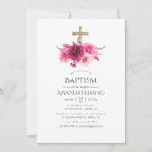 ブルゴーニュと赤面フローラバプテスマまたは《キリスト教》洗礼式や命名式 招待状 (正面)