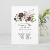 ブルゴーニュと赤面フローラブライダルシャワーバイメール 招待状 (スタンド正面)