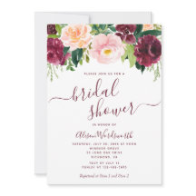 ブルゴーニュと赤面フローラブライダルシャワー