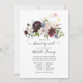 ブルゴーニュと赤面フローラベビーシャワーby Mail 招待状 (正面)