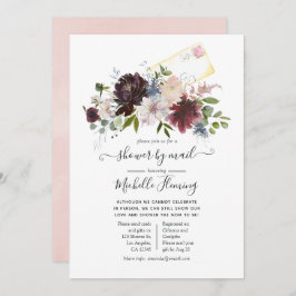 ブルゴーニュと赤面フローラベビーシャワーby Mail 招待状