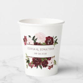 ブルゴーニュと赤面フローラボホ結婚ズ 紙コップ