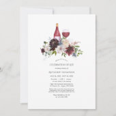 ブルゴーニュと赤面フローラワインお祝いの生活 招待状 (正面)