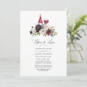 ブルゴーニュと赤面フローラワインお祝いの生活 招待状 (スタンド正面)