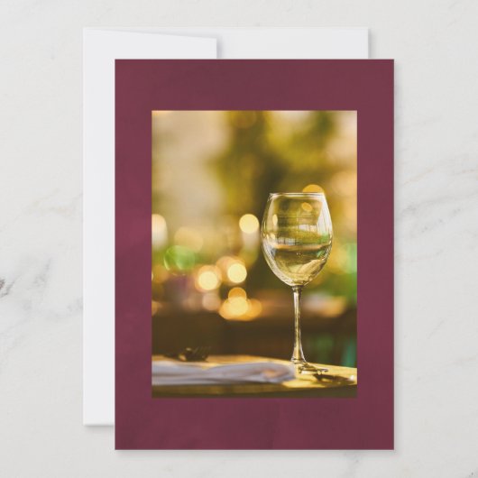 ブルゴーニュと赤面フローラワインお祝いの生活 招待状 (裏面)