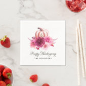 ブルゴーニュと赤面フローラ感謝祭パーティー スタンダードカクテルナプキン (インサイチュ)