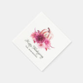 ブルゴーニュと赤面フローラ感謝祭パーティー スタンダードカクテルナプキン (角)