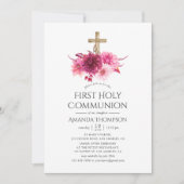 ブルゴーニュと赤面フローラ第一聖餐式 招待状 (正面)