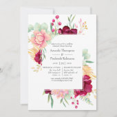 ブルゴーニュと赤面フローラ結婚のリハーサルディナー 招待状 (正面)