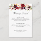 ブルゴーニュと赤面フローラ結婚の詳細カード エンクロージャーカード (正面)