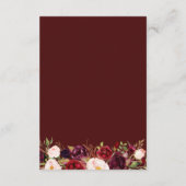 ブルゴーニュと赤面フローラ結婚の詳細カード エンクロージャーカード (裏面)